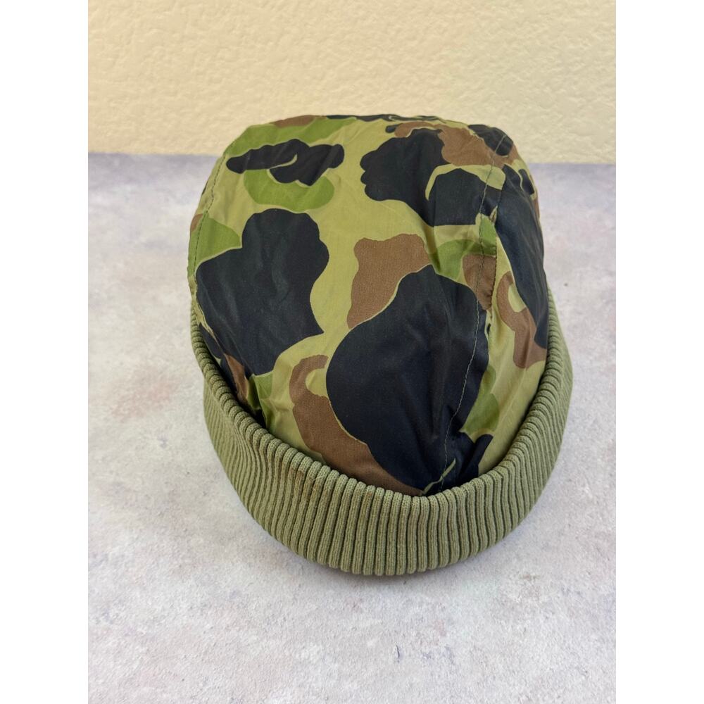 Vintage 1970s Eddie Bauer Goose Down Hunting Hat Camo Beanie Sz Missing See Desc